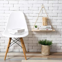 Rustic Hanging Rope Shelves by SIA (Set of 2)