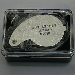 40x 25mm Glass Magnifying Magnifier Jeweler Eye Jewelry Loupe Loop LED Light
