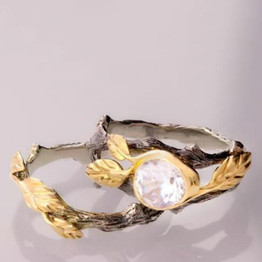 CZ Stone Vintage Leaf Ring