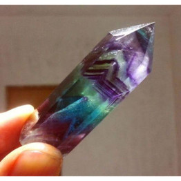 Rainbow Fluorite Crystal Point Wand