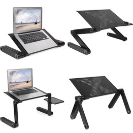 Adjustable Ergonomic Portable Aluminum Laptop Desk - Table Desk Stand With Mouse Pad
