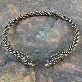 Bronze Boar Torc - Heavy Braid