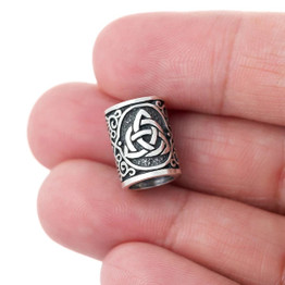 Triquetra Beard Bead - Sterling Silver