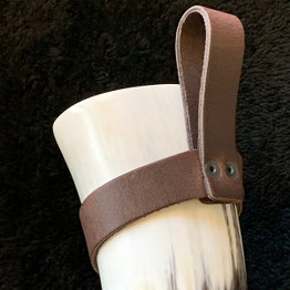 Drinking Horn (0.4 liter) with Leather Holder