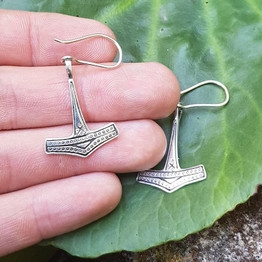 Mjolnir Earrings - Sterling Silver