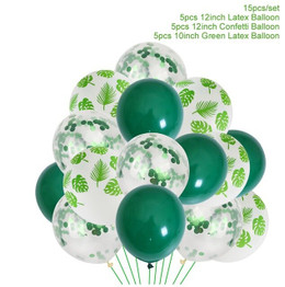 PATIMATE Green Latex Balloon Animal Palm Leaf Foil Balloon Jungle Party Decor Safari Tropical Party Baloons Birthday Party Decor