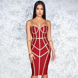 Summer Bodycon Bandage Dress Women Vestido Sexy Spaghetti Strap Sleeveless Club Hot Celebrity Evening Party Dress