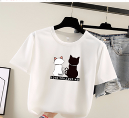 Cat And Letter Graphic Tee
