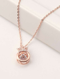 1pc Rhinestone Decor Pendant Necklace