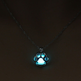 Glow in the Dark Necklace Dog Paw Silver Chain Jewelry Pendants & Necklaces