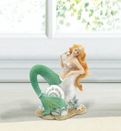 MERMAID RELAXING IN SEASHELL FIGURINE