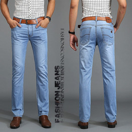Men's jeans Fashion Brand Jeans Large sales Spring summer Jeans Fashion Slim Jeans Thin tight new blue dress men's 8830