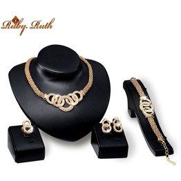 jewelry sets african 18k gold earing and necklace women crystal beads bridal Fashion wedding  dubai sieraden jewellery set2016