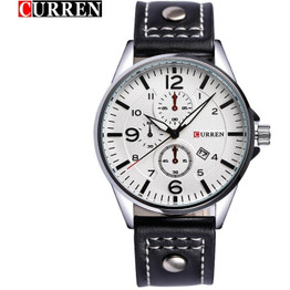 Luxury Waterproof Genuine Leather Band Watches Male Quartz Wristwatch