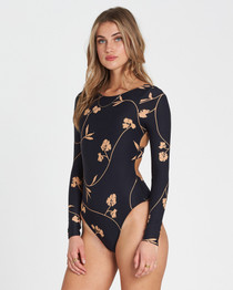 Billabong Women's Sweet Roots Bodysuit |Black Pebble