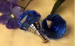 LARGE Light Blue Solid Crystal Drawer Pull