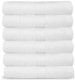HURBANE Bathroom Hand Towel Set 12PC   Bedroom 100% Cotton 15 In x 25 In High Quality 475 GSM Hotel Towel Set Outdoor White Color