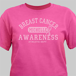 Personalized Breast Cancer Awareness Athletic Dept. T-Shirt