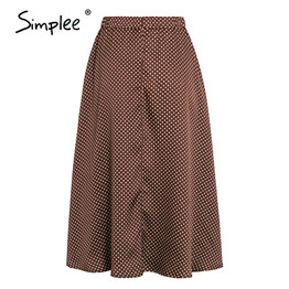 A-Line midi skirt High waist Polka Dot skirts  Vintage