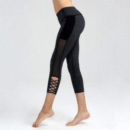 Legging Cross Straps Mesh Yoga Fitness Pant