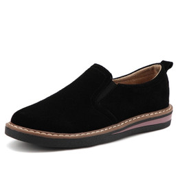 Moccasins Genuine  Lady Loafers Slip On leather Shoes