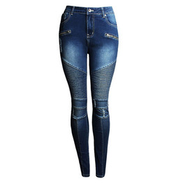 Ripped Fading True Denim Skinny Biker Jeans