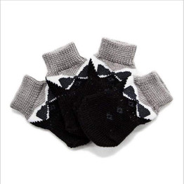 4Pcs Warm Puppy Dog Shoes Soft Acrylic Pet Knits Socks