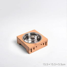 Dog Bowl Bamboo Holder Feeder