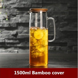 1L/1.2L/1.5L Transparent Glass Water Jug Pot Cha Tea Kettle Lemonade Pitcher Heat-resistant Explosion-proof Heatable Carafe