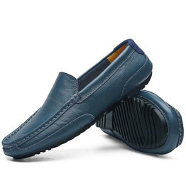 Genuine Leather Men Casual Shoes Loafers Breathable Slip on