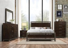 Acme 26680Q Charleen Walnut Wood Finish 4 Piece Queen Bedroom Set