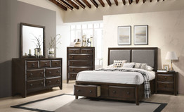 Acme 26667EK Brenta Walnut Wood Finish 4 Piece Eastern King Bedroom Set