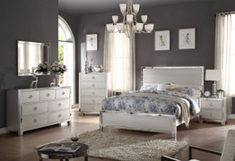 Acme 24840Q Voeville Platinum Finish 4 Piece Queen Panel Bedroom Set
