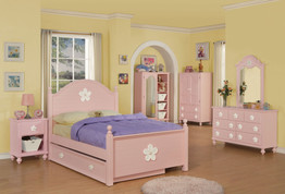 Acme Floresville Pink Flower Twin Trundle Bedroom Set