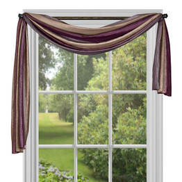 Ombre Window Curtain Scarf 50x144 - Aubergine