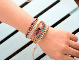 Amethyst Druzy Wrap Bracelet