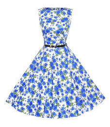 Blue Rose Vendela Black and White Floral Dress With Belt