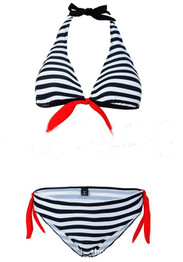 Black Striped 2-in-1 Bow Irregular Fashion Cute Swimwear