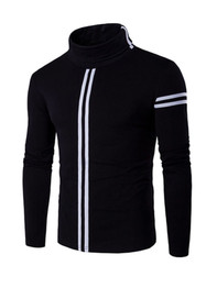 High Neck Striped Men's T-Shirt