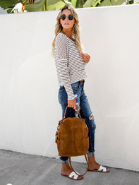 Stripes Loose Blouses&Shirts Top