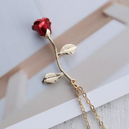 Red Rose Flower Necklace