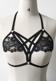 Black Patchwork Condole Belt Cut Out V-neck Fashion Vest