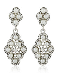 Casual Pair Of Faux Pearl Rhinestone Earring
