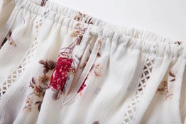 Casual White Floral Cut Out Ruffle Hollow-out Fashion Mini Dress