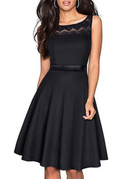 Black Patchwork Lace Pleated Bodycon Elegant Party Midi Dress