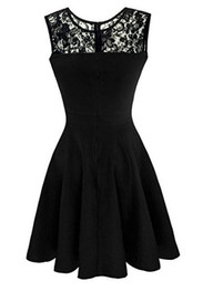 Black Patchwork Lace Pleated Bodycon Round Neck Party Midi Dress