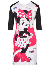 Casual Round Neck Cartoon Printed Half Sleeve Bodycon Dress