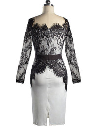 Casual Decorative Lace Slit Hollow Out Bodycon Dress