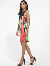 Casual Round Neck Dacron Printed Bodycon-dress