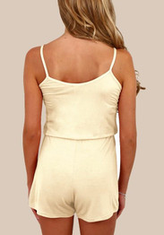 Grey Bandeau Off Shoulder Backless Elastic Waist Club Short Jumpsuit